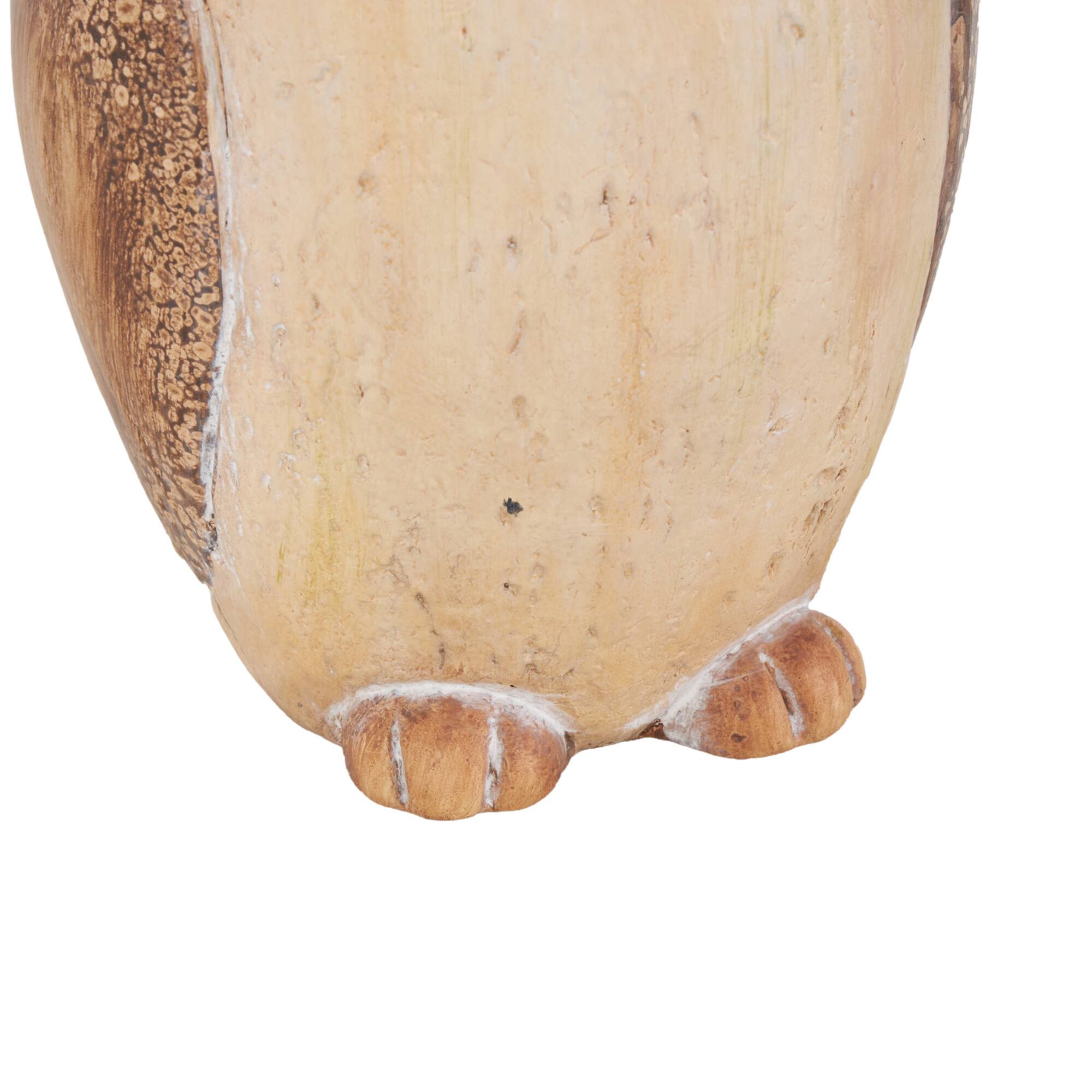 14.75" Cream & Brown MGO Owl Garden Sculpture
